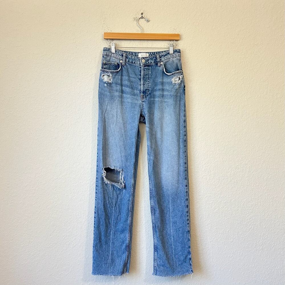 RAILS The Topanga Jeans Blue Denim High Rise Straight Distressed